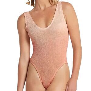 Bound by Bond-eye Au The Mara Womens Rose Gold One Piece Swimsuit OS V Neck NWT